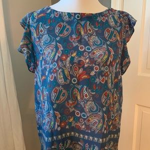 Loft Paisley blouse with flutter sleeves